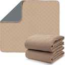 Alsunny Bed Pads Washable Waterproof 44x52 Inch(2Pack), Washable Chucks Pads for Adult, Large Bed Pads Washable Waterproof for Beds,Bed Protector Pads for Seniors,Pets,Washable Bed Pads (Brown)