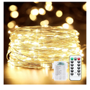 Minetom Fairy Lights Battery Operated with Remote, 33Ft 100 LED Waterproof String Lights Indoor Outdoor, Starry Twinkle Light for Christmas Home Bedroom Wedding DIY Centerpiece Decor, Warm Light