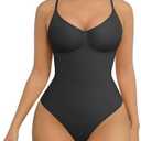 FeelinGirl Shapewear Bodysuit for Women Tummy Control Bodysuits Snatched Waist Body Suit Body Shaper Thong XS/S
