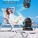 Solar Powered Fan,Max 40H RuntimeRechargeable Solar Camping Fans & Led Lantern,8-inch Portable Fan with Solar Panel,Battery Operated Powered Outdoor Tent Fans for Camping Essentials Accessories