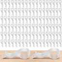 Honeydak Clear 100 Pcs Pant Clips Plastic Hanger Clips for Pants, Clothes Pin Fabric Garment Shirt Folding Scarf Hanger Trousers Secured Strut Dress Pack