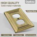 Metal Wall Plate for Electrical Outlets, Decorative Antique Brass Switch Plates Outlet Cover, Light Switch Cover Plate, 1-Gang Wall Plates (Duplex Outlet, 6 Pack)