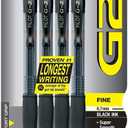 PILOT G2 Premium Refillable and Retractable Rolling Ball Gel Pens, Fine Point, Black Ink, 4-Pack (31057)