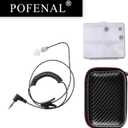 Tubeless Covert 1 Pin 3.5mm Listen Only Earpiece| 31-45IN Adjustable | FBI-Certified | for Motorola/Kenwood | Clear Stealth 22" Cable