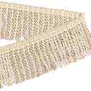 BEL AVENIR Curtain Fringes Bullion Fringe Trim 5.3 Yard x 3 Inches Fabric Trims Sewing DIY Decoration for Curtain Sofa Clothes - Beige