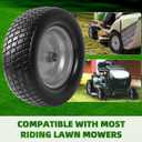 AR-PRO (2-Pack) 15x6.00-6 Flat Free Tire and Wheel, Solid Lawn Mower Front Tires with 3" Centered Hub, 3/4" & 5/8" Bearings and 1" Bushings, Compatible with Riding Mower Lawn Tractor