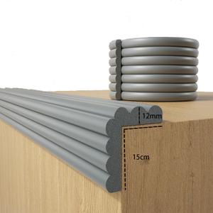 2 x Baby Proofing Wall Corner Protector,Edge Guard Corner Protector,6.56ft Thinken Soft Corner Protectors Pre-Taped Soft Rubber Foam Edge Cushion for Furniture (Gray, 6.56Ft x 5.9" W x 0.47" Th)