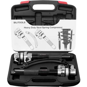 BILITOOLS 2-Piece Coil Spring Compressor Tool Heavy Duty Macpherson Strut Spring Compression Set with Safety Jaws and Holder, Max Load.2645LB