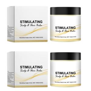 2Pcs Stimulating Scalp and Hair Balm,Shea Butter and Mango Butter Blend,Scalp Care, Hair Care, Moisture, and Give You a Glow Hair Look.