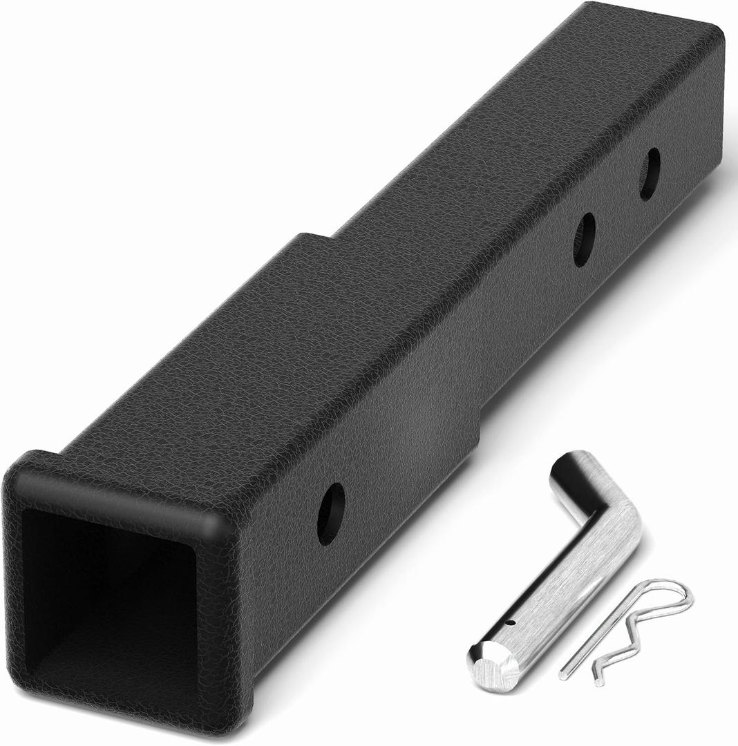 Hitch Extender 2 Inch - Adjustable Trailer Hitch Extension 7.3" - 9.3", 5000 lbs GTW, Includes Hitch Pin, Clip