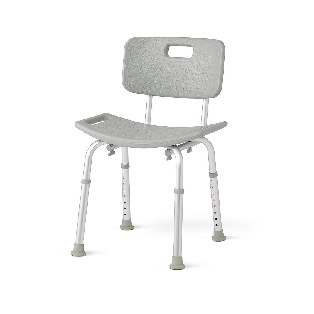 Medline Bath Chair, Bench, Seat, Stool for Disabled, Seniors & Elderly Bathroom Transfer Inside Shower/Tub/Bathtub 400 Lbs. Capacity, Gray