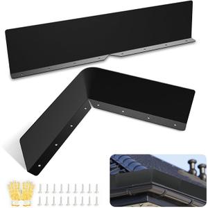 Rain Diverter Roofing Gutter Guards, 1 Pack 15.7 x 3.54 x 0.74 Inches Gutter Splash Guard Valley Downspout Roof Foldable Drip Guard for Corner House (Black)