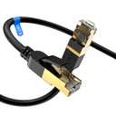 Cat 8 Ethernet Cable, 8FT High Speed Heavy Duty 26AWG Cat8 LAN Network Cable 40Gbps, 2000Mhz with Gold Plated RJ45 Connector, Outdoor&Indoor Internet Cable Compatible for Router Gaming Modem Xbox