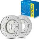 Front Drilled & Slotted Brake Rotors for Pontiac 2004-2008 Grand Prix, Buick 2005-2009 LaCrosse | Zinc Coated Anti-Rust | OE Replacement Brake Rotors Pair # 55087