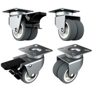 2 inch Swivel Caster Wheels Set of 4 Total Capacity 880 lbs Heavy Duty Casters for Furniture No Noise TPR Wheels with Screws