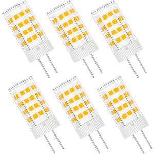 G4 LED Bulb 4W 3000K Warm White 12V AC/DC T3 JC Type Bi-Pin 20-35W Halogen Equivalent Non-dimmable for Outdoor Landscape Lighting Deck Stair Step Path Lights, Home Lighting, 6 Pack