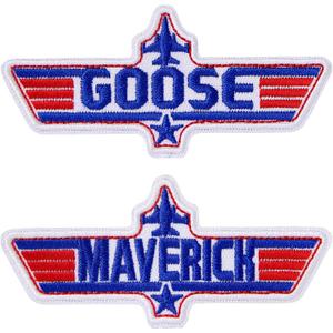 2 Pcs Maverick Patches - Goose & Maverick Embroidered Hook and Loop Patches, Morale Patch for Backpacks, Dog Harnesses, Army Vests, Gym Bags, Hats, Helmets