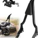 28" Motorcycle Backrest Sissy Bar Rear Passenger Backrest with Pad Locked Rotary Docking Latches Clips Keys Fit for Harley Touring Road King Road Glide Street Glide Electra Glide 2009-2025