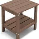 KINGYES Double Side Table, Adirondack End Table- Brown