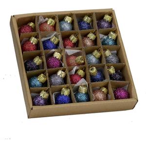 Kurt S. Adler 0.78-Inch Glitter Glass Ball Ornaments, 25 Piece Set (C1962)