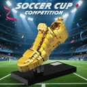 Golden Boot Trophy Building Set - Soccer Award Model with Display Stand,STEM Construction Kit,Desk Decor & Collector's Item for Fans Ages 8 9 10 11 12 13 14 Boys