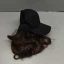 Baseball Hat Wig,Hat with Hair attached 24'' Adjustable Black Cap with Long Wavy Synthetic Hair Extensions for Women Girls(Medium Brown)
