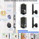 Veise VE018 Smart Knob Handle Lock - Fingerprint, App Control, Keyless Entry for Front Door and Bedroom, Electronic Digital Keypad, Auto Lock, Remote Access Sharing, IP55 Weatherproof, Matte Black