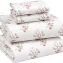 RUVANTI Flannel Sheets Queen Size - 100% Cotton Double Brushed Bed Sheets, Deep Pockets 16 Inches Queen Sheet Set, All Seasons Breathable & Extra Soft - Warm & Cozy, 4 Piece, Sovenir