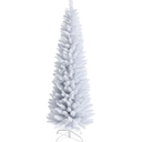 6 ft. Unlit Slim Pencil Artificial Christmas Tree with Metal Stand White