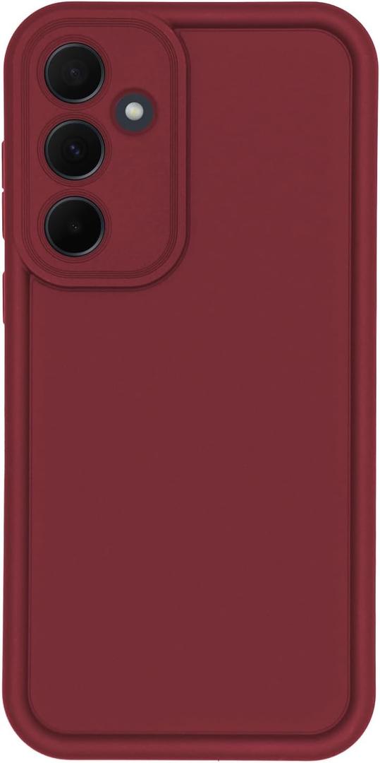 Puxicu Slim Case for Samsung Galaxy S25 5G, Enhanced Camera Protection, Shockproof Skin-Friendly Touch Soft Case Cover for Samsung Galaxy S25 Phone, Wine