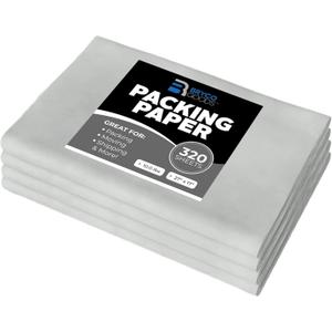 Bryco Goods Newsprint Packing Paper Sheets for Moving - 10lb - 320 Sheets of Newspaper Paper - Wrapping and Protecting Fragile Items, Box Filler, Shipping Supplies - 27" x 17" - Made in the USA