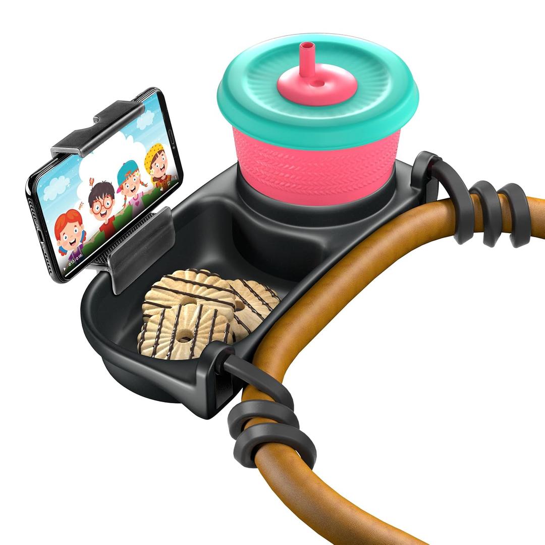 Swanoo Universal Stroller Snack Tray with Phone Holder | Compatible with Nuna Mockingbird Bugaboo Uppababy | Stroller Bumper Bar Tray Attachment | Baby Toddler Disneyland -Single Pack