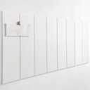 24"x47" Large Cork Board Alternative – 8 Pack Shiplap Felt Wall Tiles with Safe Removable Adhesive Tabs | Felt Bulletin Board for Walls Pin Board for Office, Home, Classroom, Kids Room – Pure White