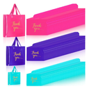 Teling 200 Pcs Thanks Bags with Handle Bulk Thank You Merchandise Bags 3 Size Plastic Packet Retail Shopping Package for Boutique 9 x 12'', 12 x 15'', 15 x 18''(Pink, Purple, Blue