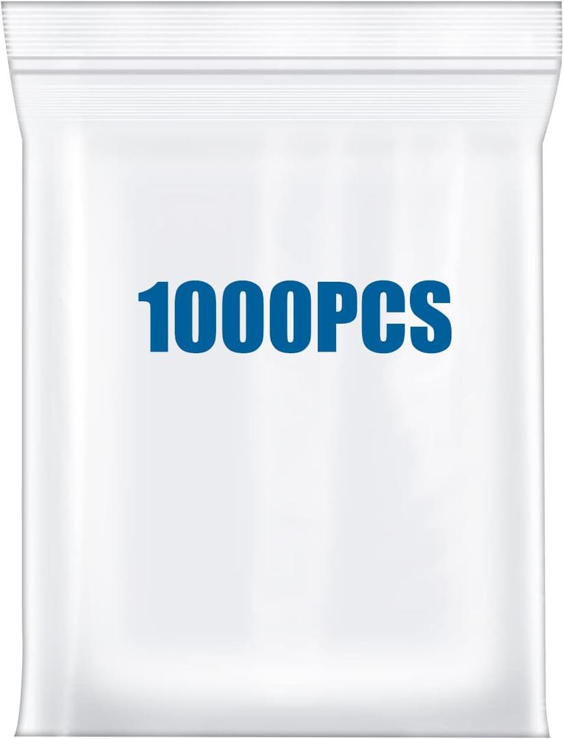 1000PCS 2"x3" Clear Small Plastic Resealable Poly Zip Bags Lock Baggies For Packaging Pill Jewelry Bag Durable Thick 2.4 Mil