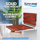 20" Folding Teak Shower Seat Wall Mounted 400 lbs Teak Wood Foldable Shower Bench, Larger Teak Folding Shower Bench, Fold Down Shower Seat for Inside Shower, Teak Shower Chairs Stool