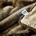 JONIYEAR High-end Luxury Thick Fuzzy Faux Lion Fur Throw Blanket 50" x 60", Decorative Soft Cozy Accent Animal Skin Fluffy Lap Blanket for Couch,Warm Stripe Wolf Furry Blankets for Winter,Golden Brown