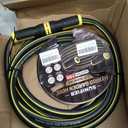 Hybrid Rubber Garden Hose 5/8 Inch, 15 ft Heavy Duty Kink-Free Water Hose, 3-Layer Reinforced, 600 PSI Burst Pressure, Water Safe, All-Weather Flexible Hoses for Yard, Lawn (Black,15 ft)