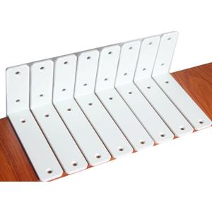 8 Pack - L 6" x H 4" x W1.5, 5mm Thick White L Shelf Bracket, Iron Shelf Brackets, Metal Shelf Bracket, Industrial Shelf Bracket, Floating Shelf Bracket, Shelf Supports with Screws