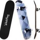 WhiteFang Skateboards for Beginners, Complete Skateboard 31 x 7.88, 7 Layer Canadian Maple Double Kick Concave Standard and Tricks Skateboards for Kids and Beginners