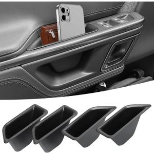 Door Handle Storage Organizer Compatible with 2025 Rivian R1T & R1S, Front Rear Door Handle Insert Tray Box Pockets Interior Accessories 4PCS