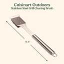 Cuisinart Stainless Steel 16.5" Long Handle Grill Cleaner Brush and Scraper for BBQ, Griddle, Grills, Cookout Tool, Grill Brush for Outdoor Grills BBQ Accessories