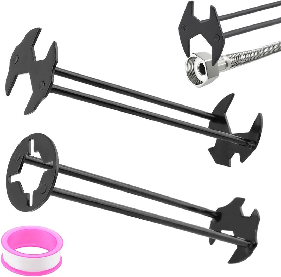 2 Pcs Basin Wrenchs Multifunctional Faucet Wrench for Undermount Sink, Under Sink Plumbers Wrenchs, Socket Wrench Plumbing Tools for Tight Spaces Kitchen Bathroom
