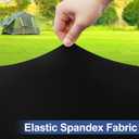 homing Spandex Elastic Tablecloth for 6 Foot Rectangle Tables, Stretch Fitted Picnic Table Cover, Washable Patio Table Cloth for Outdoor, Camping, Party (Black, 30" x 72")
