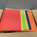 Fulmoon 48 Pack 3 Ring Plastic Binders 1 Inch Bulk with 2 Pockets, Flexible Binder Loose Leaf Hardcover, Fit 12" x 10" US Letter Size Paper, for School Office Home, 6 Colors(Vibrant)