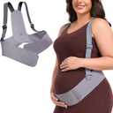 Belly Bands for Pregnant Women, Pregnancy Belly Band with Adjustable Support Brace Straps, Maternity Belt for Back, Abdomen and Waist (Gray,S)