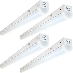 4FT LED Strip Lights 4 Packs, 60W/50W/40W/30W/25W 5CCT 0-10V Dimmable LED Linear Lights, UL Listed AC 100-277V 4' Led Shop Lights for Garage, Workshop, Storeroom, Basement, Barn, Factory, Supermarket