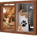 Dog & Cat 3-in-1 Memorial Wooden Picture Frame Set, Lost Pet Sympathy Gifts with 360 Rotation Wooden Picture Frame for Two 4"x6" Photos, Pet Memory Gifts for Dog/Cat Passing