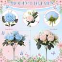 ) Geosar 24 Bundles Artificial Peonies Flowers Fake Silk Peony Bouquet Faux Peonies Flower Bulk for Decoration Vase Floral Arrangements Wedding Party Table (Light Pink,Light Blue)