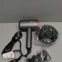 slopehill Professional Ionic Hair Dryer, Powerful 1800W Fast Drying Low Noise Blow Dryer with 2 Concentrator Nozzle 1 Diffuser Attachments for Home Salon Travel (Grey)